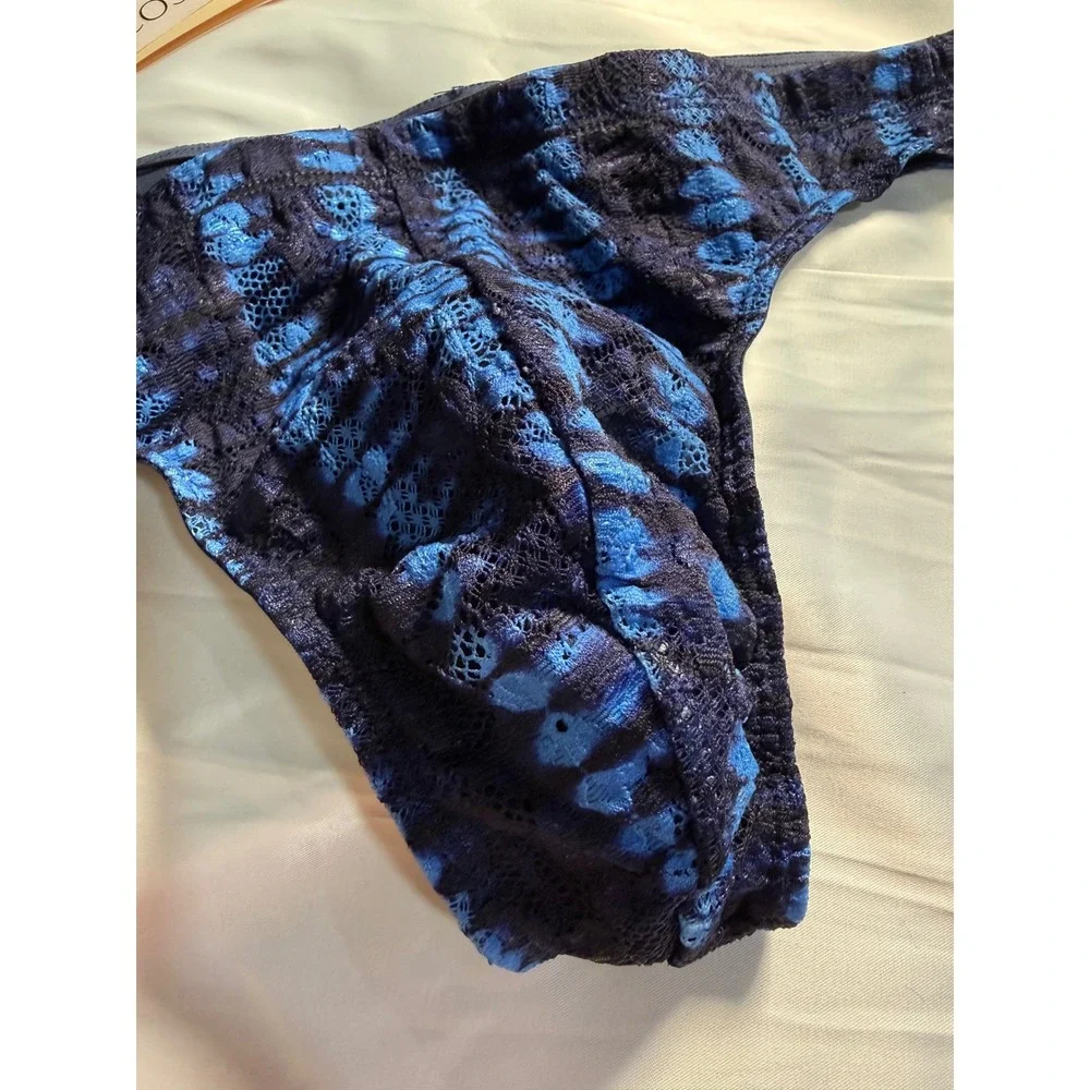 Cosabella Men's Lace G-String Thong LOLA Blue Black‎ Stretch Sexy NWT Size M